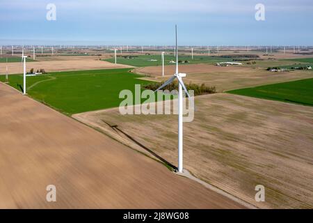 Elkton, Michigan - das Harvest I Wind Project im Daumen von Michigan. Als Harvest I 2008 in Betrieb ging, war es der erste kommerzielle sca in Michigan Stockfoto