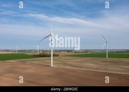 Elkton, Michigan - das Harvest I Wind Project im Daumen von Michigan. Als Harvest I 2008 in Betrieb ging, war es der erste kommerzielle sca in Michigan Stockfoto