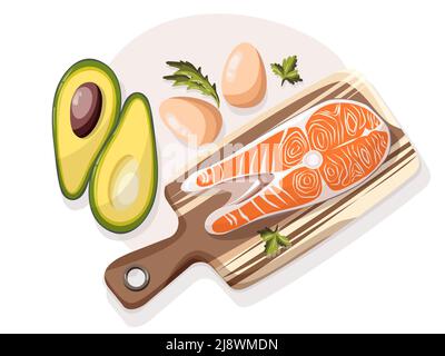 Low carbohydrate diet poster. Colorful vector illustration isolated on light background. Healthy eating concept. Stock Vektor