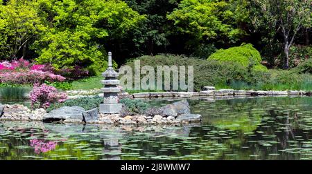 Breslau, Polen - 16. MAI 2022: Traditioneller japanischer Garten in Breslau, Polen Stockfoto