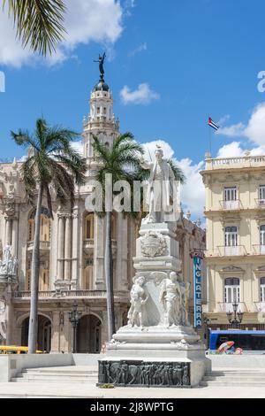 Statue von Jose Marti, Parque Central, Alt-Havanna, Havanna, La Habana, Republik Kuba Stockfoto