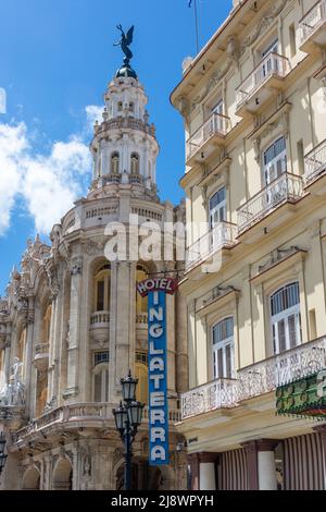 Hotel Inglaterra und Gran Teatro de La Habana, Paseo del Prado, Alt-Havanna, Havanna, La Habana, Republik Kuba Stockfoto