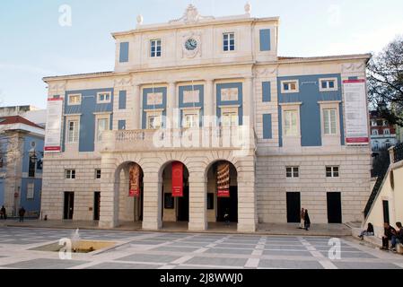 Nationaltheater von Sao Carlos, Opernhaus aus dem 18th. Jahrhundert mit neoklassizistischer Fassade, Lissabon, Portugal Stockfoto