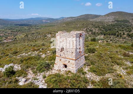 Wachturm von San Millan in Santa Magdalena de Pulpis Castellon Spanien Stockfoto