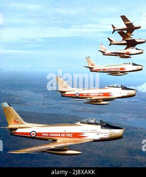 Royal Canadian Air Force Golden Hawks Kunstflugteam, 12. Mai 1959 Stockfoto