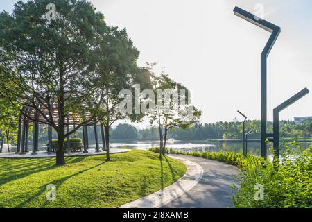 Wunderschöne Aussicht auf die Tititwangsa Lake Gardens in Malaysia. Stockfoto