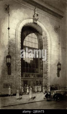 Eaton's Department Store - College Street Building - Eingang Yonge Street, Toronto, Kanada. Ca. 1930 Stockfoto