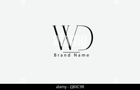 Buchstabenbuchstaben Initialen Monogramm-Logo WD DW W D Stock Vektor