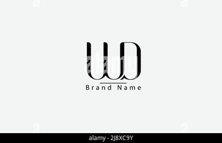 Buchstabenbuchstaben Initialen Monogramm-Logo WD DW W D Stock Vektor