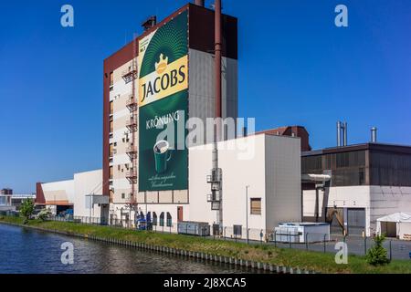 Jacobs Krönung, Kaffeeröstung - Kaffeeröster am Britzer Zweigkanal/ Britzer Verbindungskanal in Berlin Stockfoto