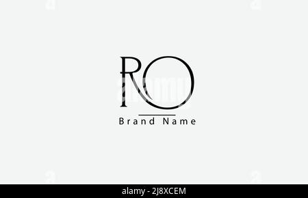 Buchstabenbuchstaben Initialen Monogramm Logo RO ODER R O Stock Vektor
