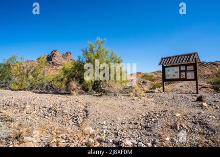 Yuma, AZ, USA - 25. Nov 2021: Der Muggins Mountain Peak Trail Stockfoto