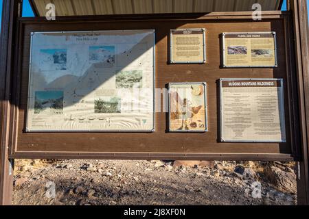 Yuma, AZ, USA - 25. Nov 2021: Der Muggins Mountain Peak Trail Stockfoto