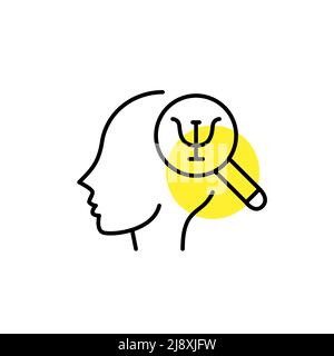 Symbol für Psychotherapie. Pixel-perfektes, bearbeitbares Strichsymbol Stock Vektor