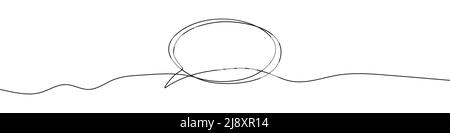 Fortlaufende Linienzeichnung der Sprechblase. Hintergrund für einzeilige Zeichnung. Vektorgrafik. Lineare Zeichnung einer Sprechblase Stock Vektor