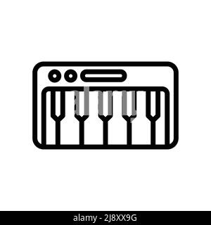 Klavier Tastatur Vektor-Symbol. Musik, Instrument. Linie Symbol Stil. Einfaches Design Illustration editierbar Stock Vektor