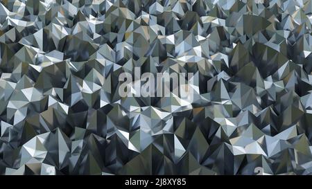 Abstrakter grauer polygonaler Hintergrund, 3D Konzept Gebirgskette Stockfoto