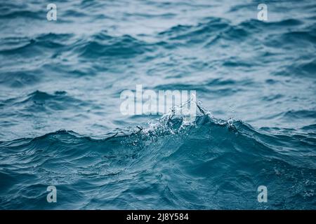 Meer welligkeit Wasser mit Morgennebel. Stockfoto