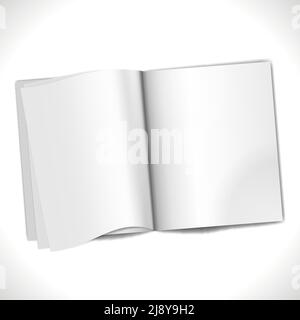 Magazin leere Seiten Vorlage isoliert auf weiß. Vektorgrafik. EPS10 Deckkraft Stock Vektor