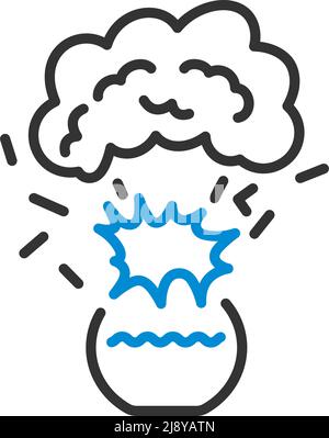 Symbol Explosion Der Chemie-Flasche. Editierbare Fettformatier Umriss Mit Farbfülldesign. Vektorgrafik. Stock Vektor