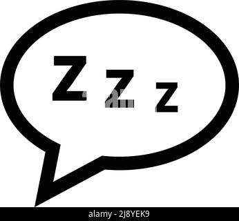 Silhouette schnarcht. ZZZ-Sleep-Blasensymbol. Website Design Schlaf Symbol. Bearbeitbarer Vektor. Stock Vektor