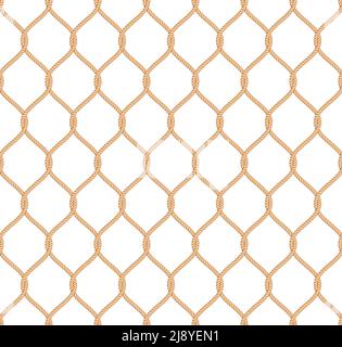 Seil marine Netzmuster nahtlose Vektor auf weißem Hintergrund Stock Vektor