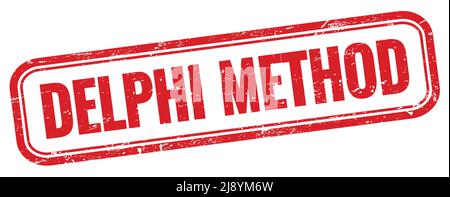 DELPHI-METHODE Text auf rotem grungy vintage rechteckigen Stempel. Stockfoto