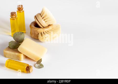 Zero Waste Zubehör für Massage und Bad, Spa-Produkte Stockfoto