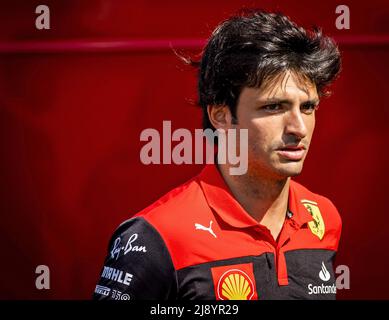 Barcelona, Spanien. 19.. Mai 2022. 2022-05-19 10:41:22 BARCELONA - Carlos Sainz (Ferrari) auf dem Circuit de Barcelona-Catalunya am Donnerstag vor dem Großen Preis von Spanien. REMKO DE WAAL netherlands Out - belgium Out Credit: ANP/Alamy Live News Stockfoto