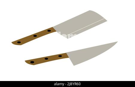 Messer zum Kochen flacher Vektor Stockfoto