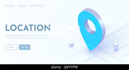 3D Kartenmarkierung. Navigations- und Adresskonzept. Vektorgrafik Stock Vektor