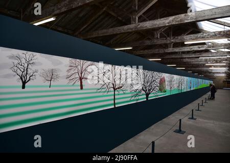 David Hockney Paintings, Ein Jahr in der Normandie, Salts Mill, West Yorkshire Stockfoto