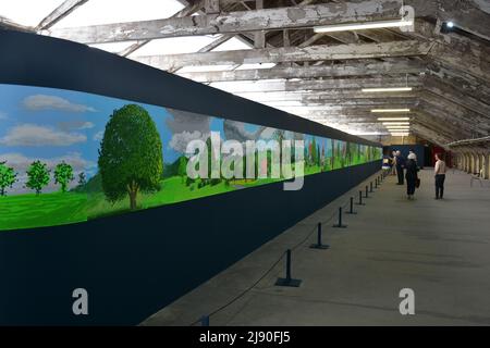 David Hockney Paintings, Ein Jahr in der Normandie, Salts Mill, West Yorkshire Stockfoto