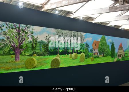 David Hockney Paintings, Ein Jahr in der Normandie, Salts Mill, West Yorkshire Stockfoto