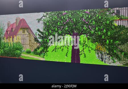 David Hockney Paintings, Ein Jahr in der Normandie, Salts Mill, West Yorkshire Stockfoto