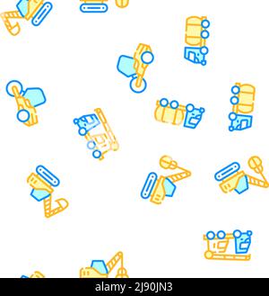 Bau Fahrzeug Sammlung Icons Satz isolierte Illustration Stock Vektor