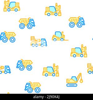 Bau Fahrzeug Sammlung Icons Satz isolierte Illustration Stock Vektor