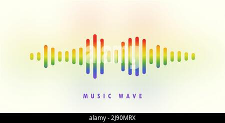 Farbenfrohe Klangwellen-Equalizer. Hintergrunddesign musikalische Klangwelle. Vektorgrafik. EPS 10 Stock Vektor