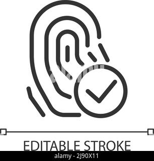 Biometrische Pixel perfektes lineares Symbol Stock Vektor