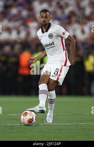 Sevilla, Spanien. 18.. Mai 2022. Djibril Sow (Eintracht Frankfurt) in Aktion während des UEFA Europa League 2022 Finales - Eintracht vs Rangers, Fußball Europa League Spiel in Sevilla, Spanien, Mai 18 2022 Quelle: Independent Photo Agency/Alamy Live News Stockfoto