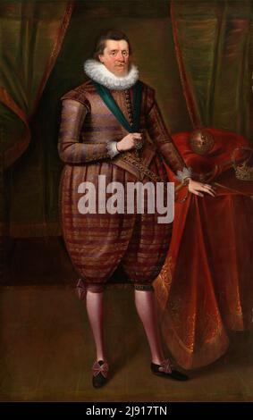 James I. von England (James VI. Von Schottland). Zugeschrieben Paul van Somer. Ca. 1618. Stockfoto