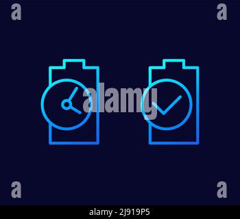 Vektorsymbole für die Batterieladezeit Stock Vektor