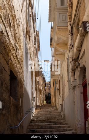 Side Street, Vittoriosa (Birgu), Die Drei Städte, Malta Stockfoto