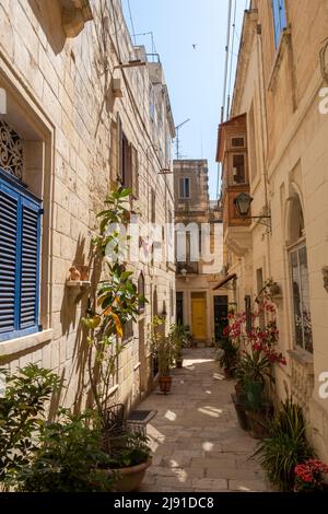 Side Street, Vittoriosa (Birgu), Die Drei Städte, Malta Stockfoto