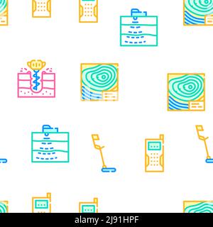 Geodäsie Ausrüstung Vektor Nahtloses Muster Stock Vektor