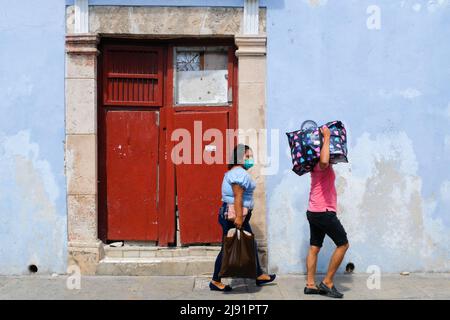 Tägliches Leben, Historisches Zentrum von San Francisco de Campeche, Campeche, Mexiko Stockfoto