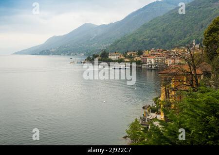 Panorama, Cannero Riviera, Lago Maggiore, Provinz Verbano-Cusio-Ossola, Region Piemont, Italien Stockfoto