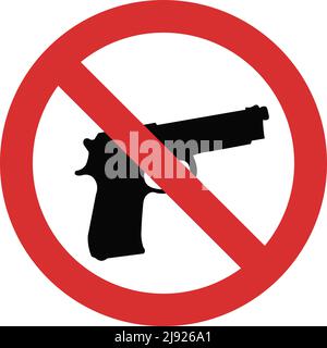 Kein Pistolensignal, Symbol. Vektorgrafik Illustrator. Stock Vektor