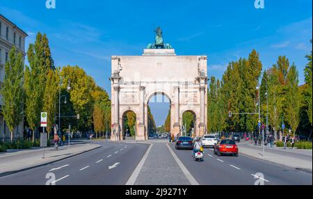 Siegestor, München, Bayern, Deutschland Stockfoto