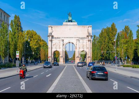 Siegestor, München, Bayern, Deutschland Stockfoto